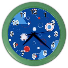 Christmas Pattern Tree Design Color Wall Clock