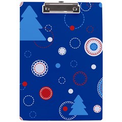 Christmas Pattern Tree Design A4 Acrylic Clipboard by Paksenen