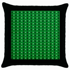 Green Christmas Tree Pattern Background Throw Pillow Case (black)