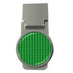 Green Christmas Tree Pattern Background Money Clips (Round)  Front