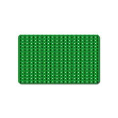 Green Christmas Tree Pattern Background Magnet (name Card)