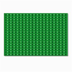 Green Christmas Tree Pattern Background Postcard 4 x 6  (pkg Of 10)