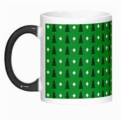 Green Christmas Tree Pattern Background Morph Mug by Paksenen