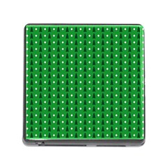 Green Christmas Tree Pattern Background Memory Card Reader (square 5 Slot)