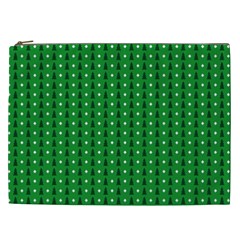 Green Christmas Tree Pattern Background Cosmetic Bag (xxl)