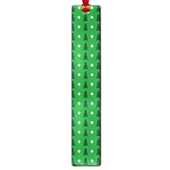 Green Christmas Tree Pattern Background Large Book Marks by Paksenen