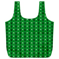 Green Christmas Tree Pattern Background Full Print Recycle Bag (xl)