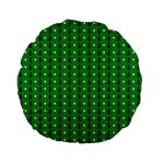 Green Christmas Tree Pattern Background Standard 15  Premium Flano Round Cushions Front