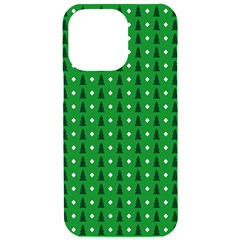 Green Christmas Tree Pattern Background Iphone 15 Pro Max Black Uv Print Pc Hardshell Case by Paksenen