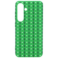 Green Christmas Tree Pattern Background Samsung Galaxy S24 6 2 Inch Black Tpu Uv Case by Paksenen