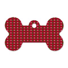 Snowflake Christmas Tree Pattern Dog Tag Bone (one Side)