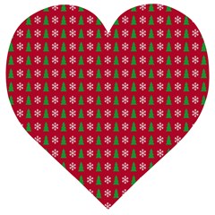 Snowflake Christmas Tree Pattern Wooden Puzzle Heart