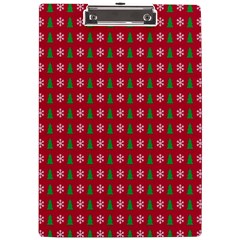 Snowflake Christmas Tree Pattern A4 Acrylic Clipboard by Paksenen