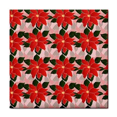 Poinsettia Pattern Seamless Pattern Christmas Xmas Tile Coaster