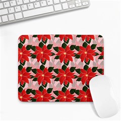 Poinsettia Pattern Seamless Pattern Christmas Xmas Small Mousepad by Paksenen