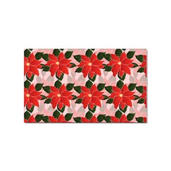 Poinsettia Pattern Seamless Pattern Christmas Xmas Sticker (rectangular)