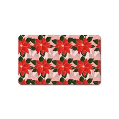 Poinsettia Pattern Seamless Pattern Christmas Xmas Magnet (name Card)