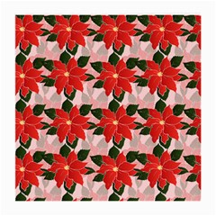 Poinsettia Pattern Seamless Pattern Christmas Xmas Medium Glasses Cloth (2 Sides)