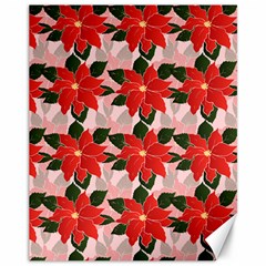 Poinsettia Pattern Seamless Pattern Christmas Xmas Canvas 11  X 14 