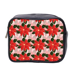 Poinsettia Pattern Seamless Pattern Christmas Xmas Mini Toiletries Bag (two Sides)