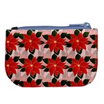 Poinsettia Pattern Seamless Pattern Christmas Xmas Large Coin Purse Back