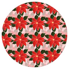 Poinsettia Pattern Seamless Pattern Christmas Xmas Round Trivet