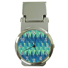 Christmas Trees Pattern Digital Paper Seamless Money Clip Watches