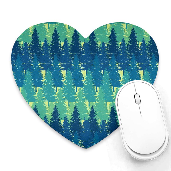 Christmas Trees Pattern Digital Paper Seamless Heart Mousepad