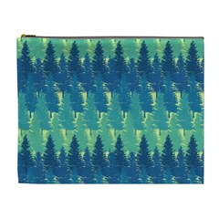 Christmas Trees Pattern Digital Paper Seamless Cosmetic Bag (xl)