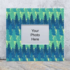 Christmas Trees Pattern Digital Paper Seamless White Wall Photo Frame 5  X 7  by Paksenen