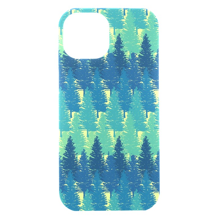 Christmas Trees Pattern Digital Paper Seamless iPhone 15 Black UV Print PC Hardshell Case