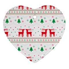 Red Green And Blue Christmas Themed Illustration Ornament (heart)