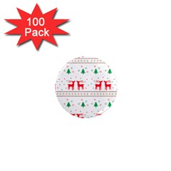 Red Green And Blue Christmas Themed Illustration 1  Mini Magnets (100 Pack) 