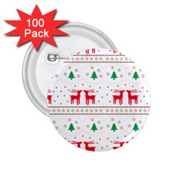 Red Green And Blue Christmas Themed Illustration 2 25  Buttons (100 Pack) 