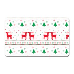 Red Green And Blue Christmas Themed Illustration Magnet (rectangular) by Paksenen