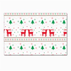 Red Green And Blue Christmas Themed Illustration Postcard 4 x 6  (pkg Of 10) by Paksenen