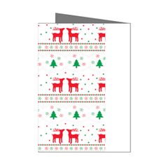 Red Green And Blue Christmas Themed Illustration Mini Greeting Cards (pkg Of 8)