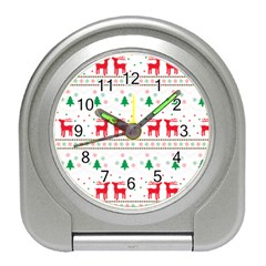 Red Green And Blue Christmas Themed Illustration Travel Alarm Clock