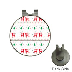 Red Green And Blue Christmas Themed Illustration Hat Clips With Golf Markers