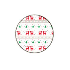 Red Green And Blue Christmas Themed Illustration Hat Clip Ball Marker (10 Pack)