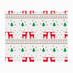 Red Green And Blue Christmas Themed Illustration Small Glasses Cloth (2 Sides)