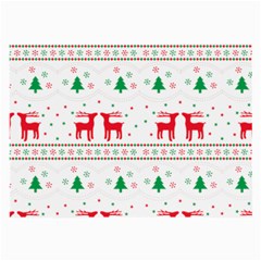 Red Green And Blue Christmas Themed Illustration Large Glasses Cloth by Paksenen