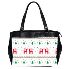 Red Green And Blue Christmas Themed Illustration Oversize Office Handbag (2 Sides)