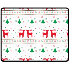 Red Green And Blue Christmas Themed Illustration Fleece Blanket (medium)