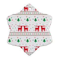 Red Green And Blue Christmas Themed Illustration Ornament (snowflake)