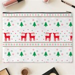 Red Green And Blue Christmas Themed Illustration Cosmetic Bag (XXXL) Back