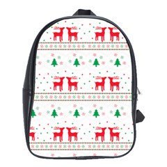 Red Green And Blue Christmas Themed Illustration School Bag (xl)