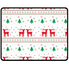 Red Green And Blue Christmas Themed Illustration Two Sides Fleece Blanket (medium)