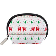 Red Green And Blue Christmas Themed Illustration Accessory Pouch (small)