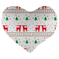 Red Green And Blue Christmas Themed Illustration Large 19  Premium Flano Heart Shape Cushions by Paksenen